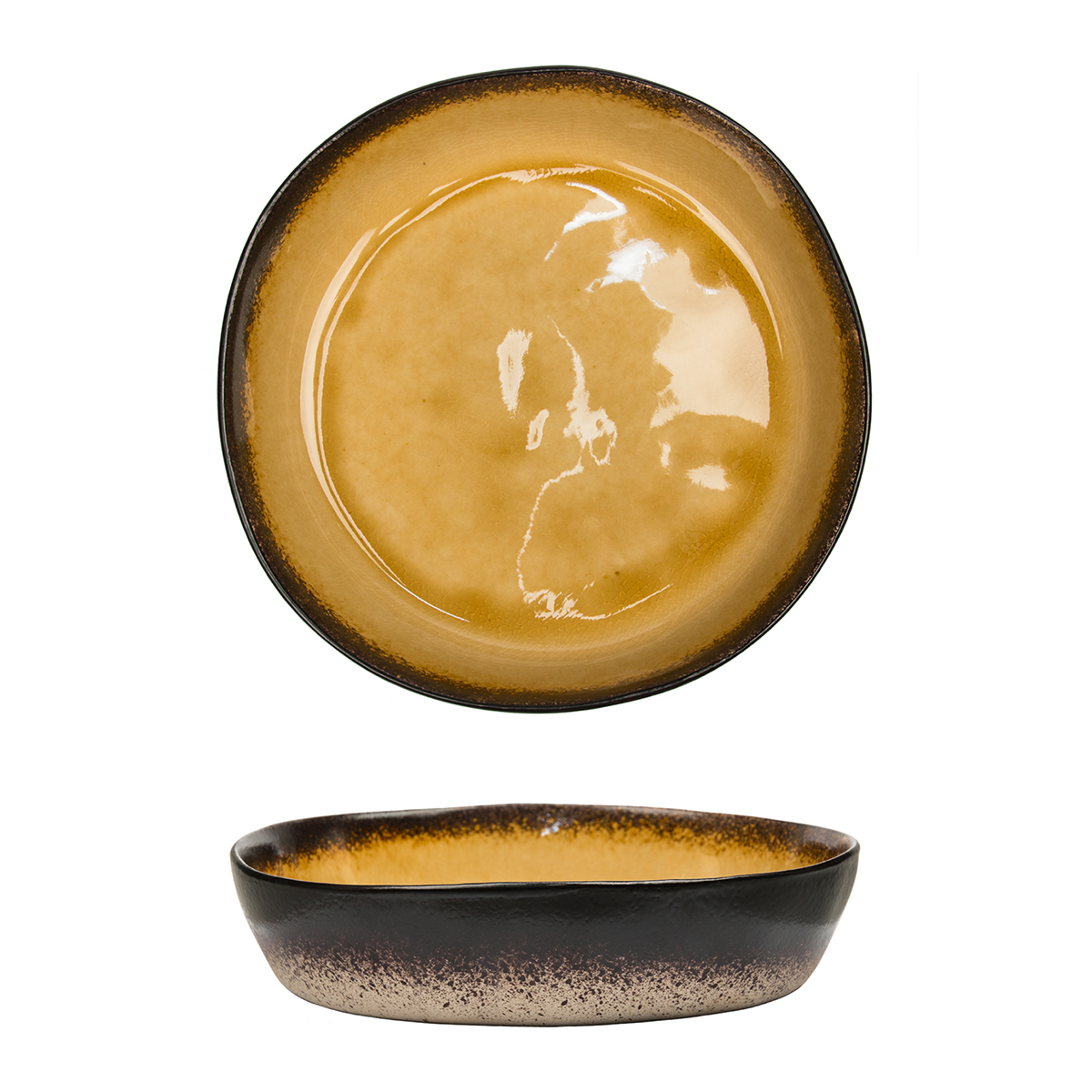 Салатник d=23,5*h 5.5 см,каменная керамика,серия "2022 Spider Silk-Yellow"  P.L.