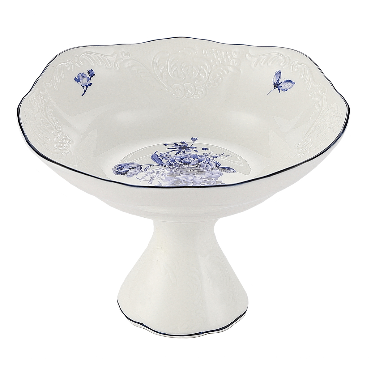 Блюдо на ножке,десертное d=15,5 см,коллекция "Blue Flower"  P.L. Proff Cuisine