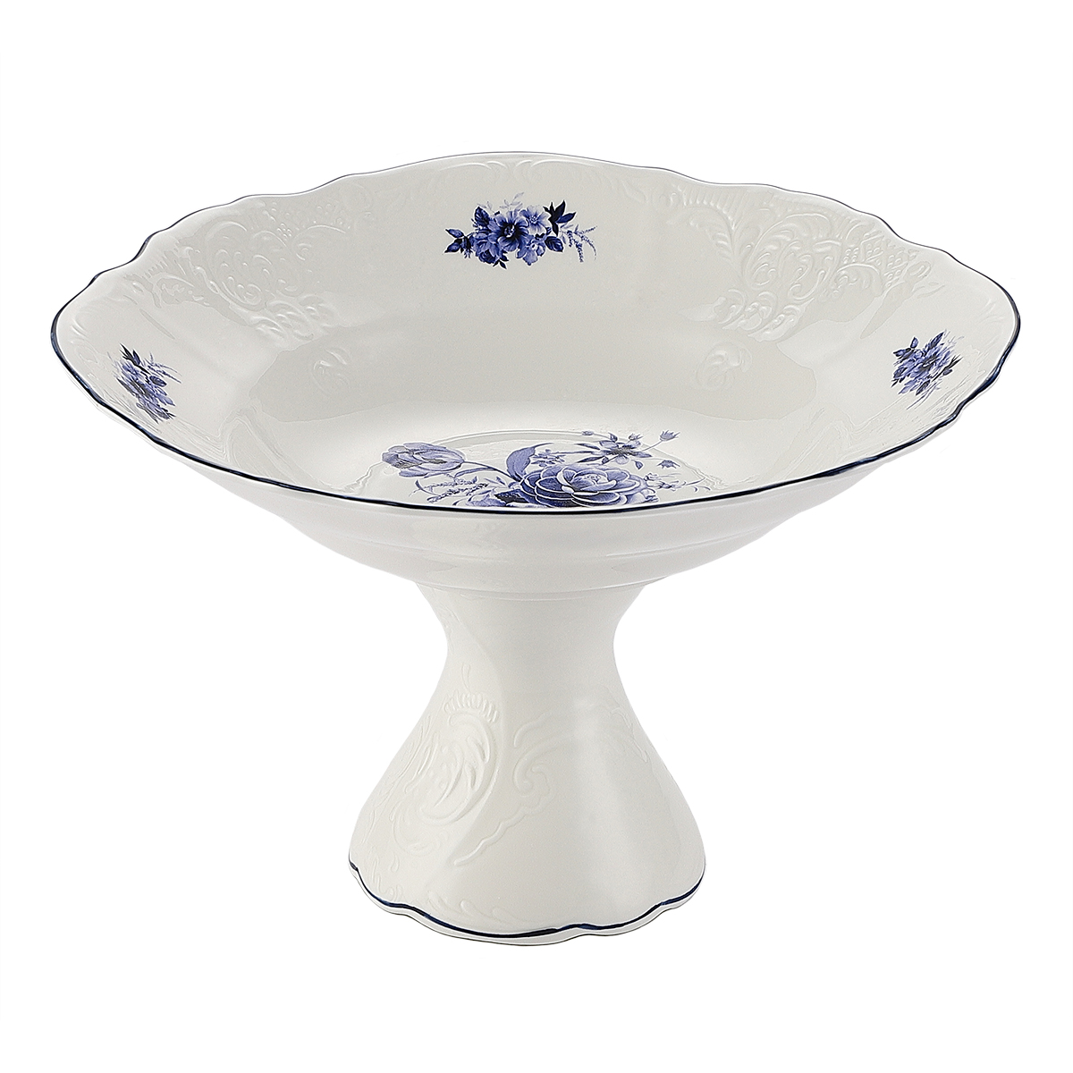 Блюдо на ножке,десертное d=25см, см,коллекция "Blue Flower"  P.L. Proff Cuisine