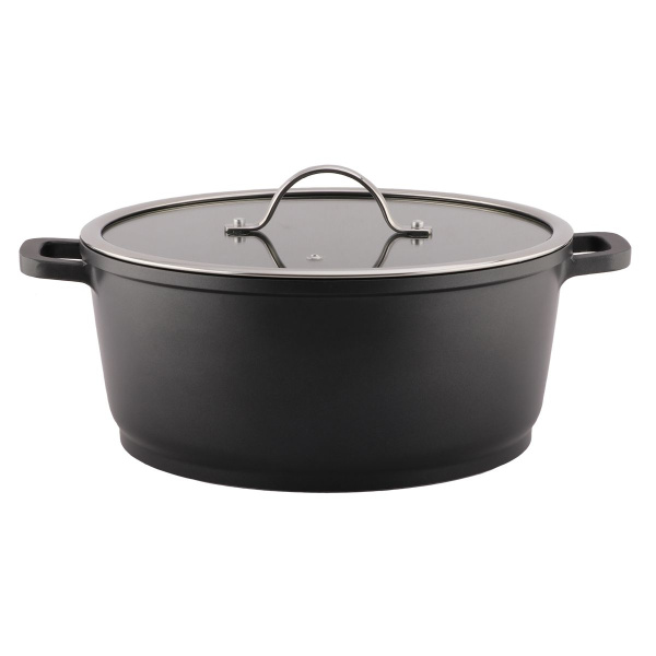 Кастрюля с крышкой (7л)28*12.5 см,индукция,ал. с антипригарным покрытием,литая  P.L. Proff Cuisine