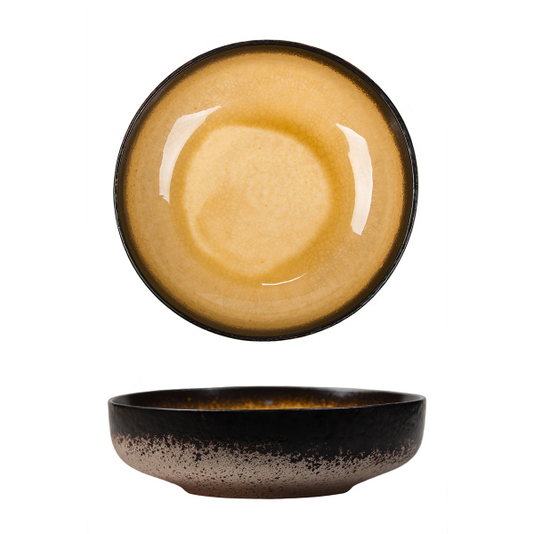 Салатник 800 мл, d=17,5*h 5.1 см,каменная керамика,серия "2022 Spider Silk-Yellow"  P.L.