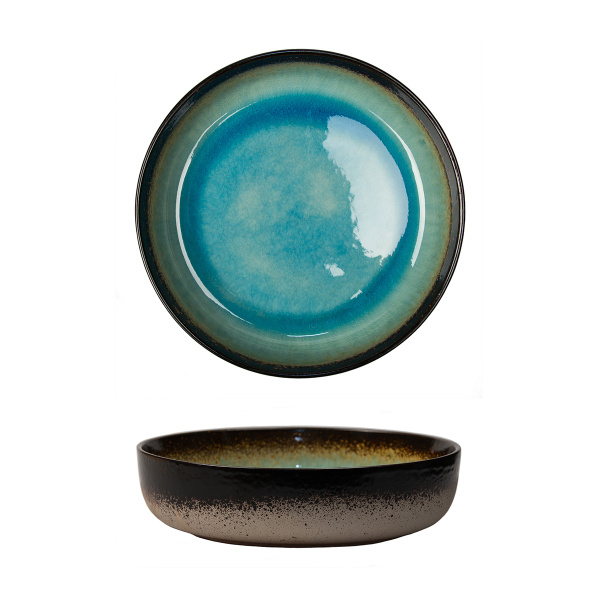 Салатник d=24,5*h 6,3 см,1800 мл, каменная керамика,серия "2022 Spider Silk-Blue"  P.L.