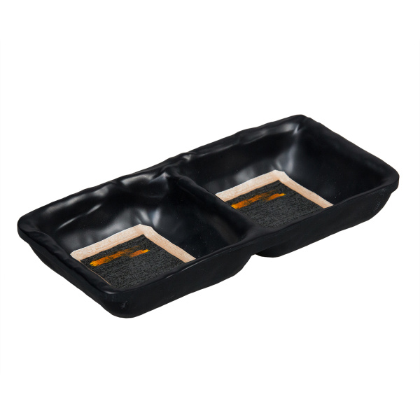 Соусник двойной 16*7,5*2,7 см,,70*2 мл,меламин,серия "Паназия"  P.L.