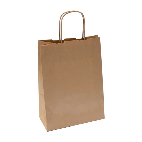 Пакет с ручками крафт,26+14*32см,бумага 80 г/см2,(1упаковка=250шт) GP Испания